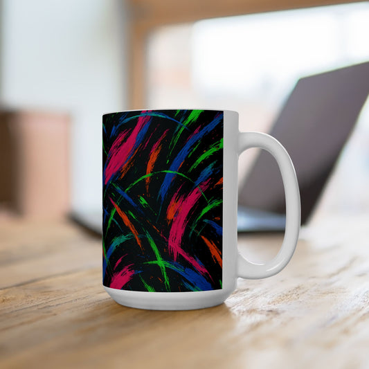 Neon Chaos Abstract Mug – Bold Full-Wrap Color Splash