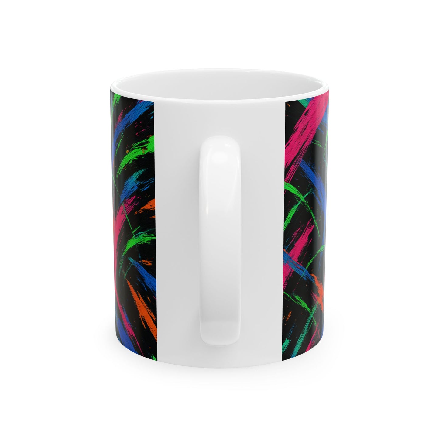 Neon Chaos Abstract Mug – Bold Full-Wrap Color Splash