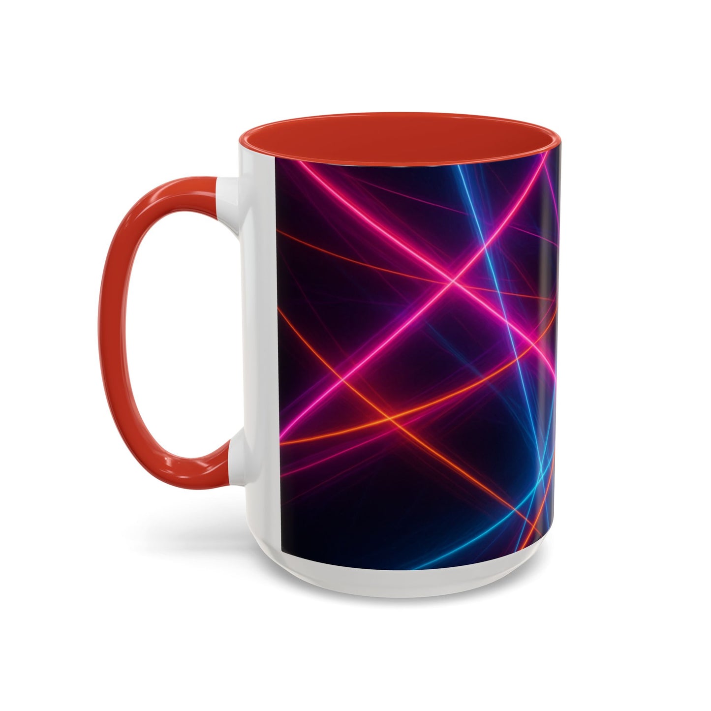 Neon Laser Abstract Mug – Vibrant Full-Wrap Art Coffee Cup