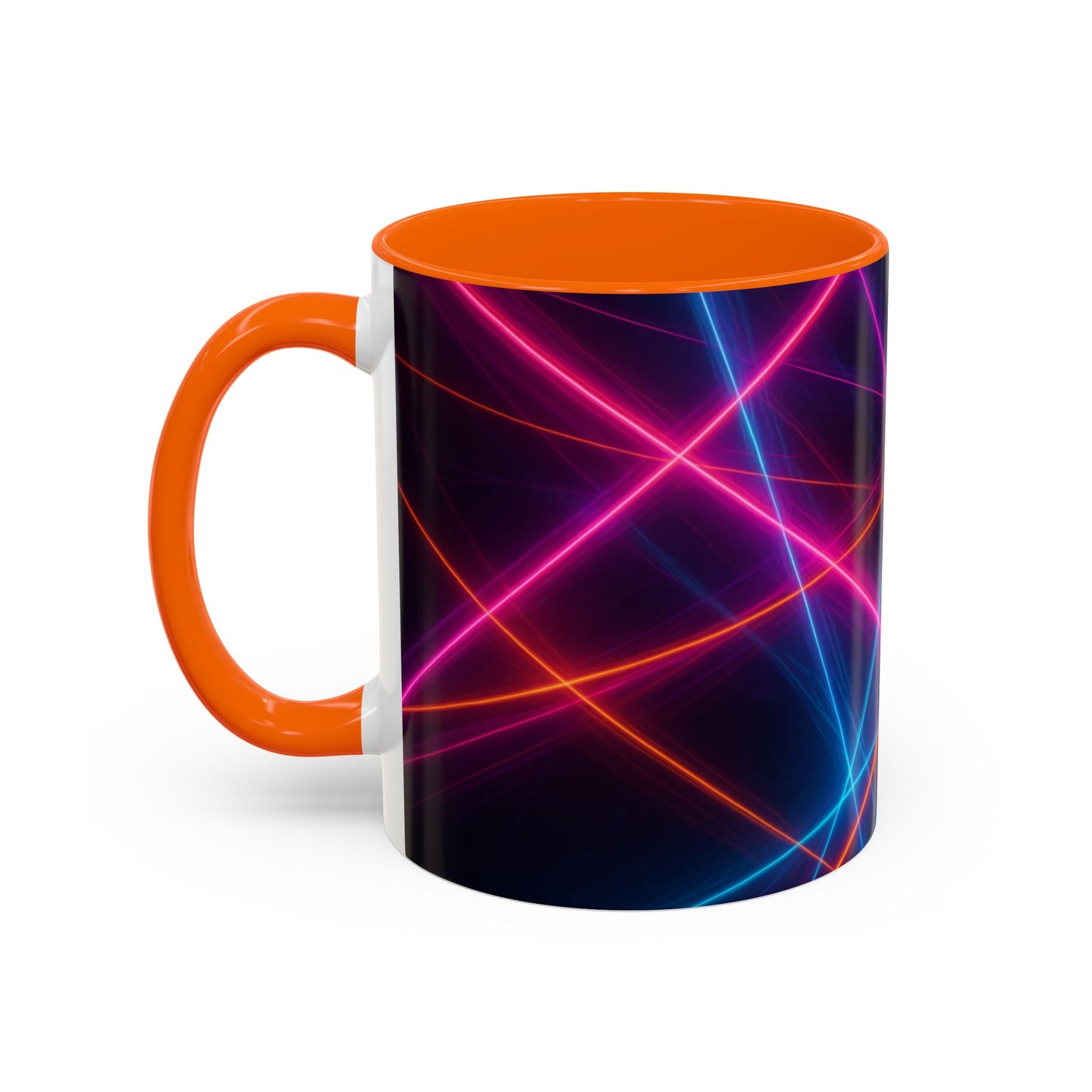 Neon Laser Abstract Mug – Vibrant Full-Wrap Art Coffee Cup
