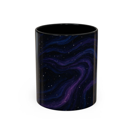 Stellar Drift Abstract Mug – Deep Space Swirl Full-Wrap
