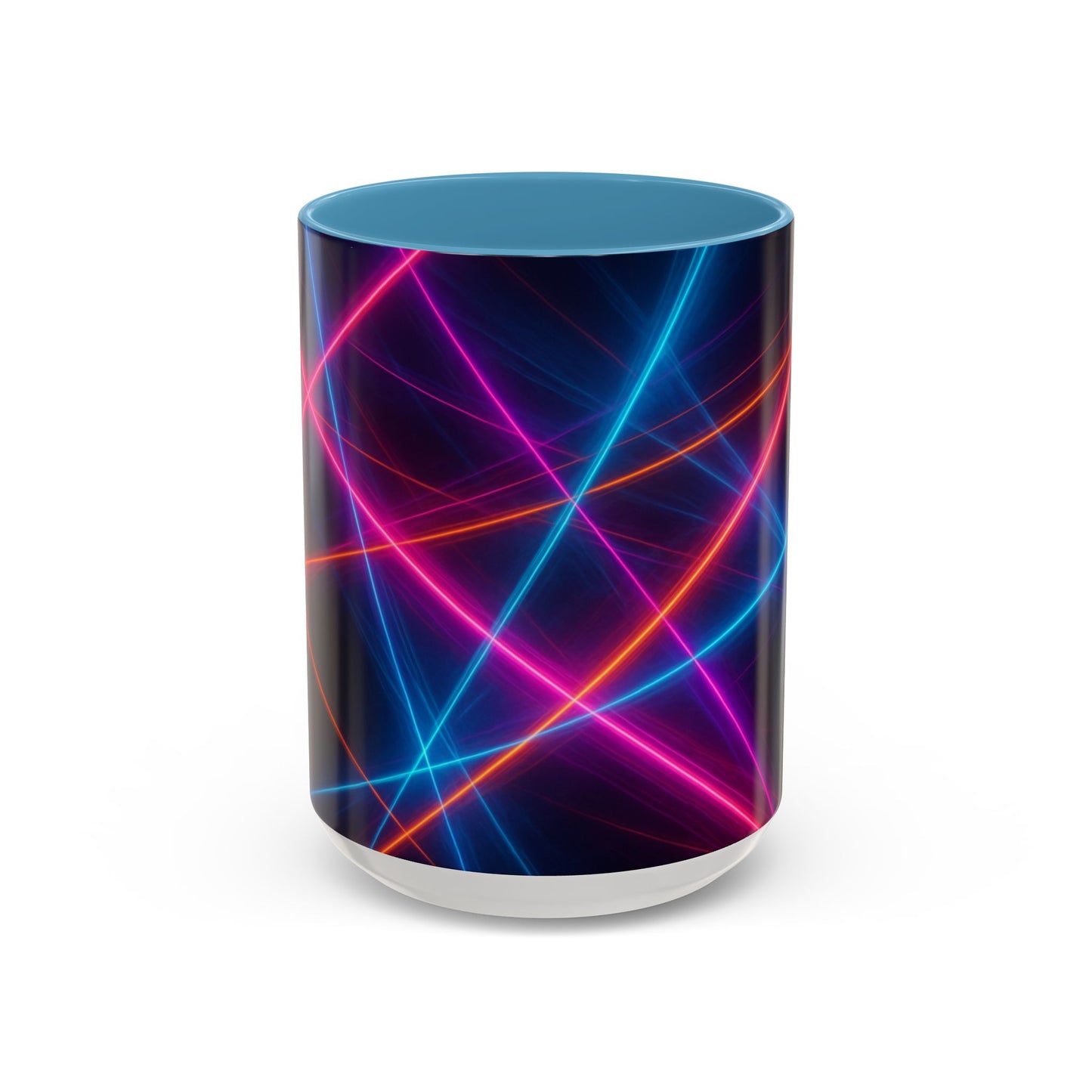 Neon Laser Abstract Mug – Vibrant Full-Wrap Art Coffee Cup