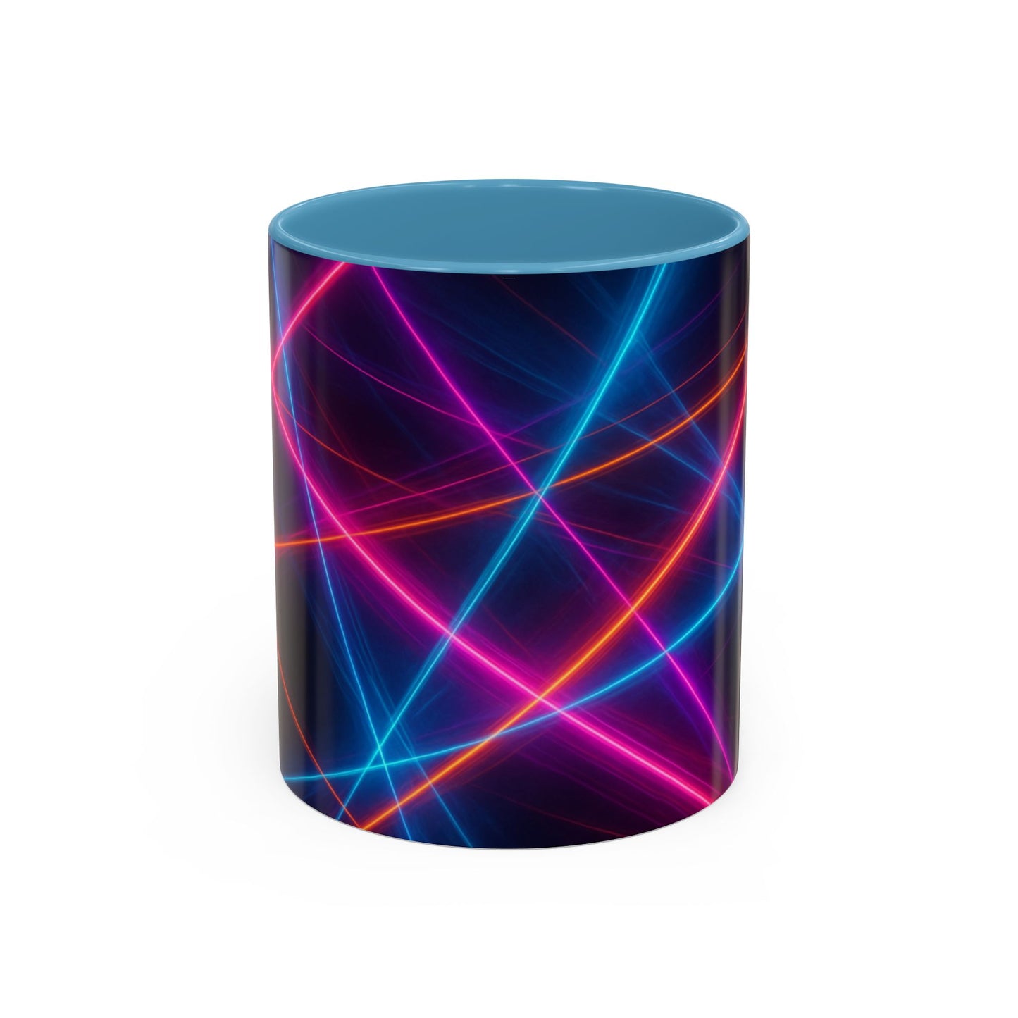 Neon Laser Abstract Mug – Vibrant Full-Wrap Art Coffee Cup