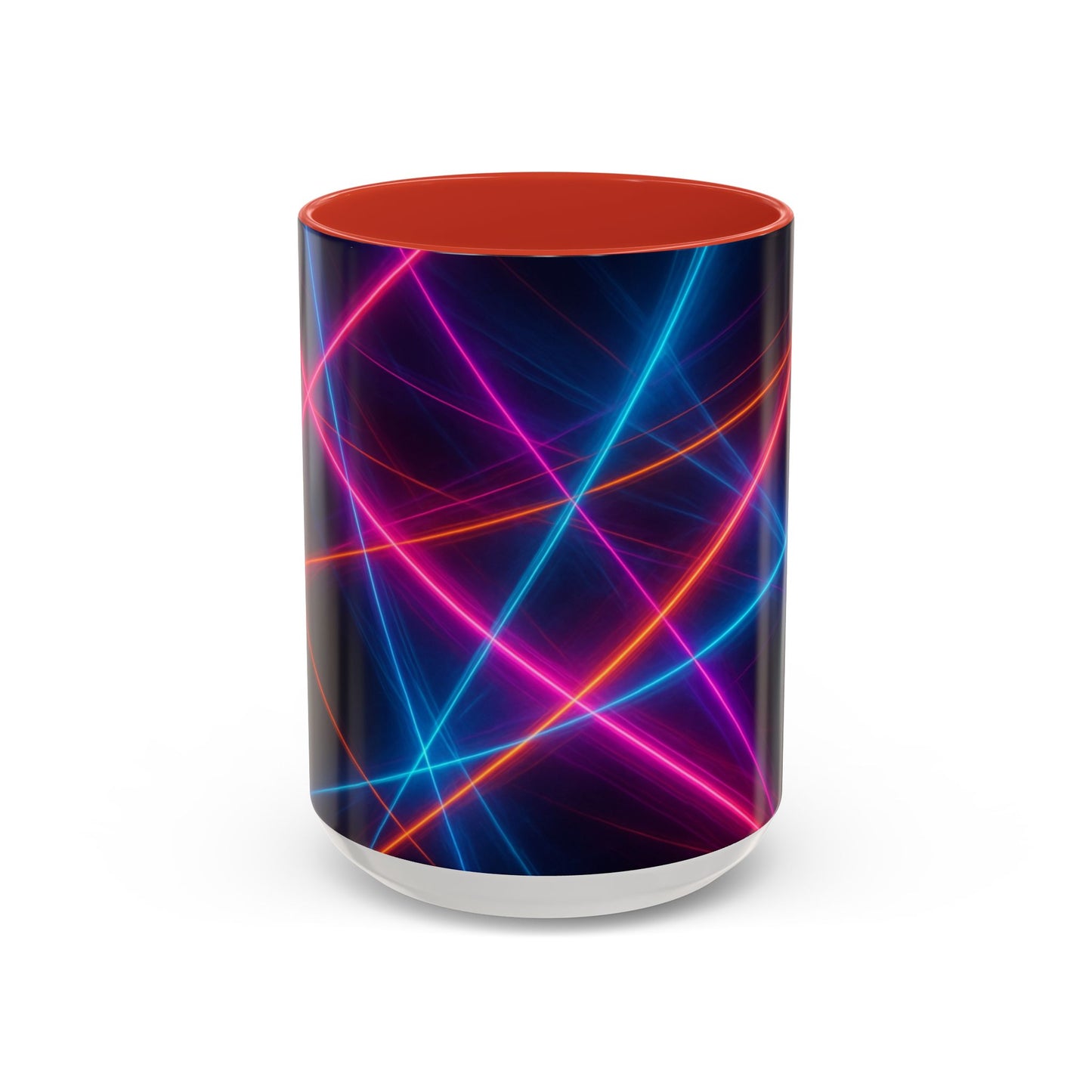 Neon Laser Abstract Mug – Vibrant Full-Wrap Art Coffee Cup