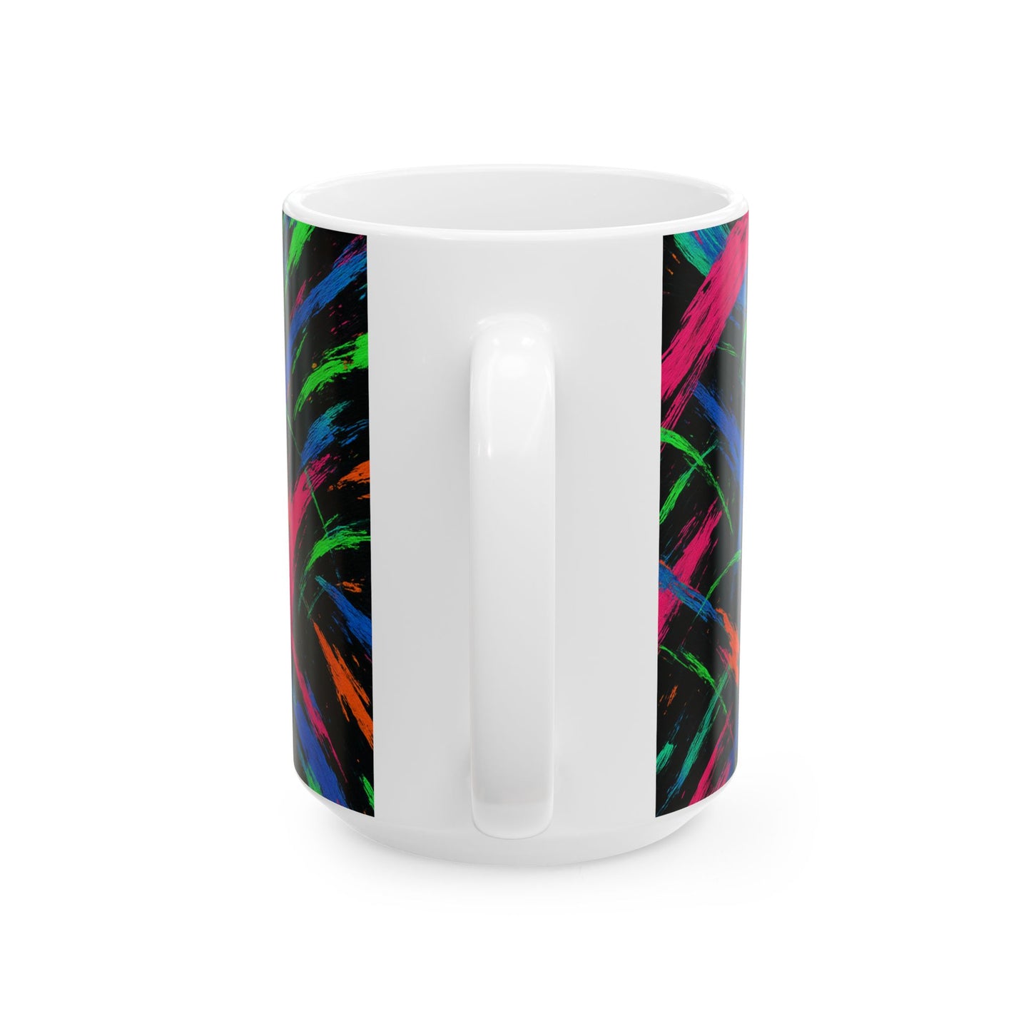 Neon Chaos Abstract Mug – Bold Full-Wrap Color Splash