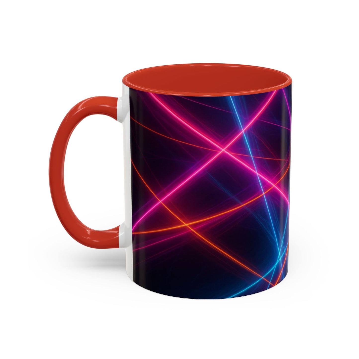 Neon Laser Abstract Mug – Vibrant Full-Wrap Art Coffee Cup